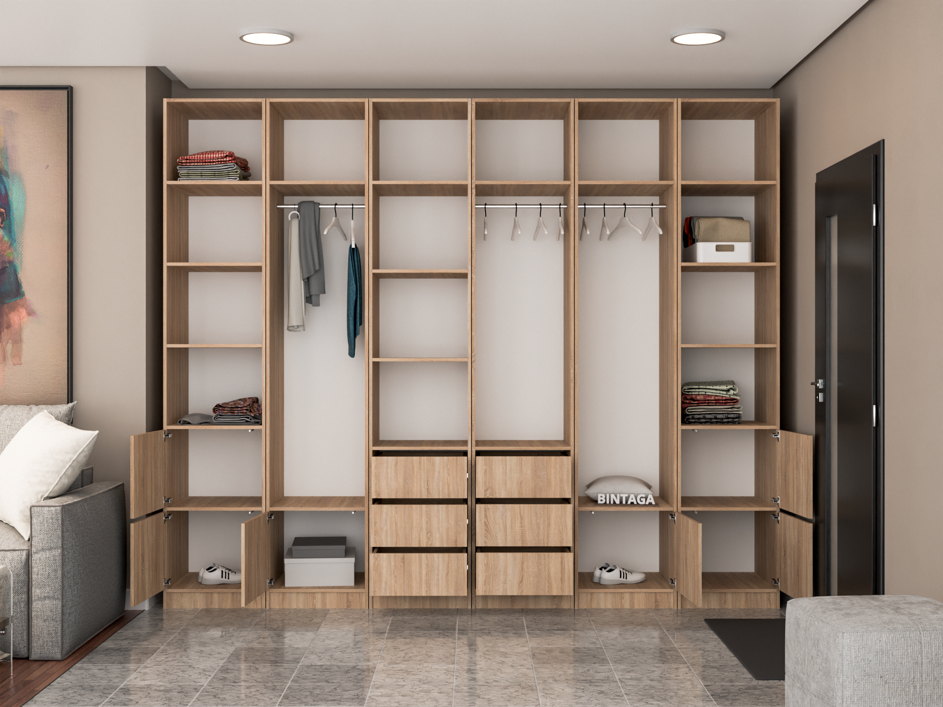 Гардеробная система Пакс Рейнсвол 1 beige ИКЕА (IKEA) изображение товара